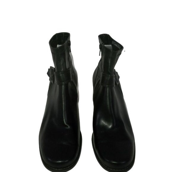 Franco Sarto Boots, Black Vegan Leather, Stretch Ankle Booties, Womens Size 10 - Picture 5 of 10